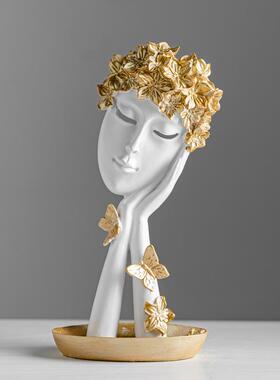 现代欧式抽象人脸面具摆件 脸谱工艺品酒柜客厅装饰品跨境