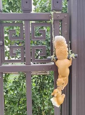 跨境户外动物挂件庭院阳台花园装饰品栅栏挂钩装饰树脂工艺品