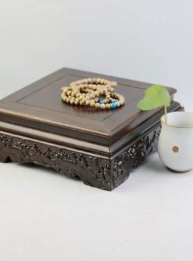 红木底座 黑紫檀木 实木底座长方形 红檀木玉石摆件底座 奇石底座