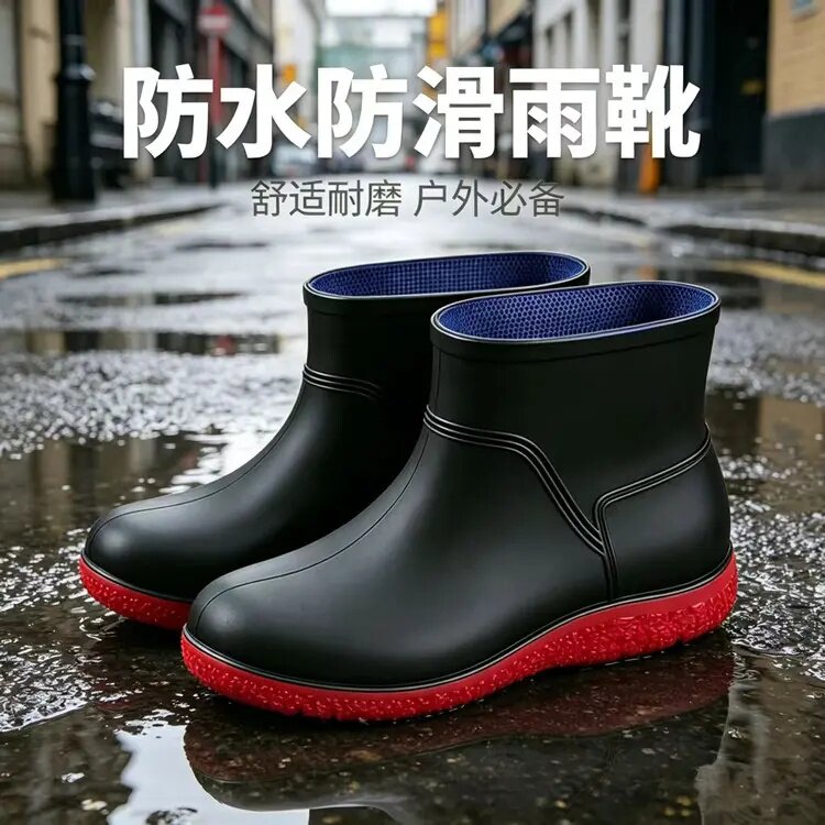 男女短款防水防滑钓鱼雨鞋