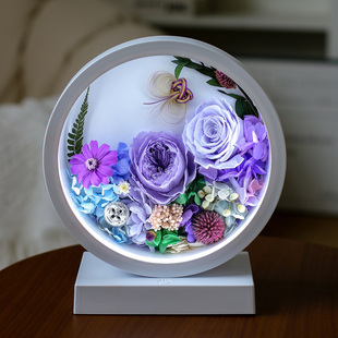 永生花台灯玫瑰真花高级感摆件实用型送闺蜜生日结婚情人节礼物
