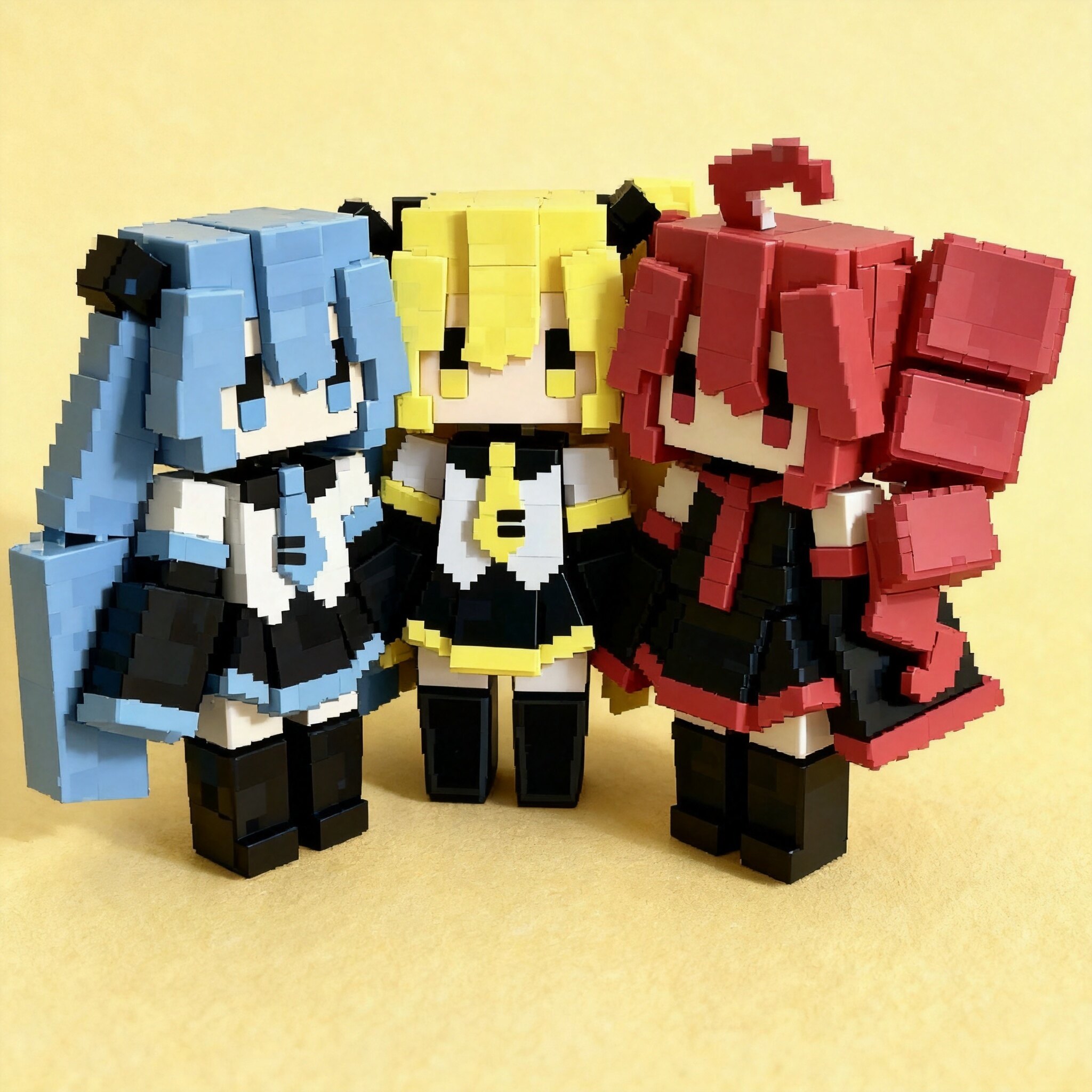 二次元像素初音未来书包创意挂件大葱模型玩具摆件miku手办玩偶图片