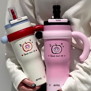 bablov花伴森保温杯大容量吸管水杯女生2026新款陶瓷冰霸杯子礼物