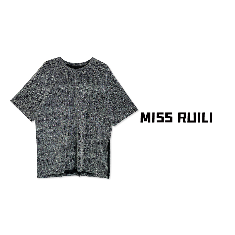 MISS RUILI定制 韩版Ins风高级感满天星宽松时尚短袖T恤A6794 女装/女士精品 T恤 原图主图