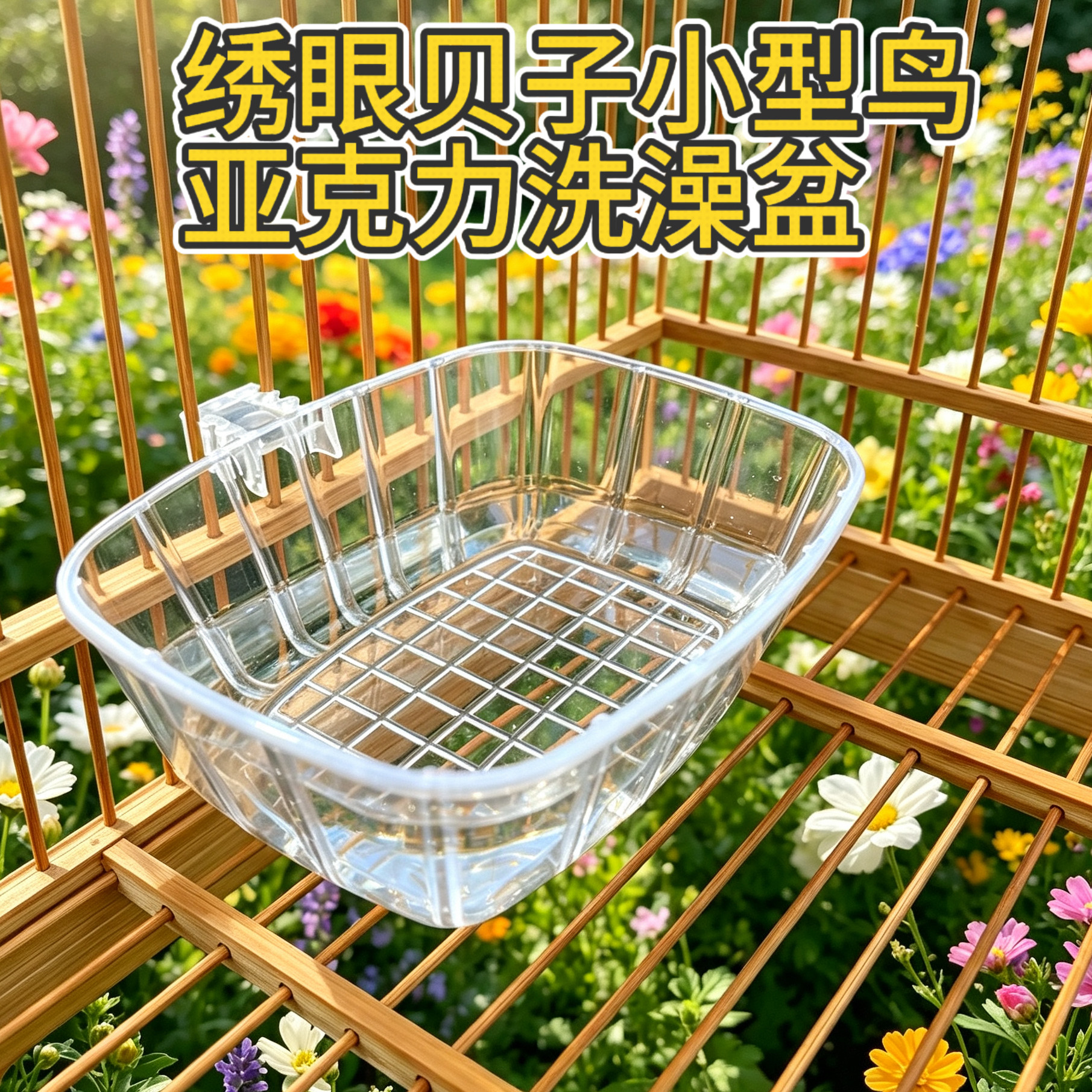 绣眼贝子洗澡盆鸟用洗澡盒小鸟用品鸟笼配件大全百舌文鸟图片