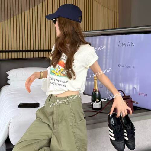 史努比印花短袖t恤女新款美式