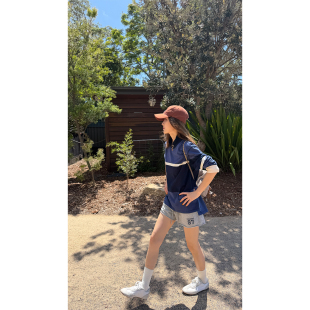 印花宽松显瘦百搭休闲热裤 女2026新款 浅灰抽绳运动短裤 炽火火