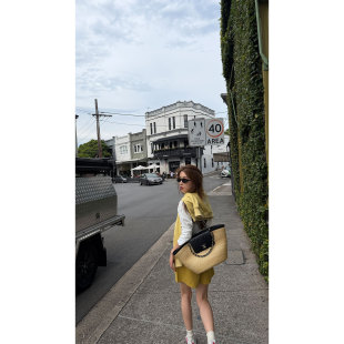 韩系休闲风宽松显瘦舒适百搭热裤 女新款 姜黄抽绳休闲短裤 炽火火