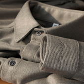 爆款 身男休闲通勤商务抗皱衬衣男士 2025加厚保暖磨毛呢料长袖 衬衫