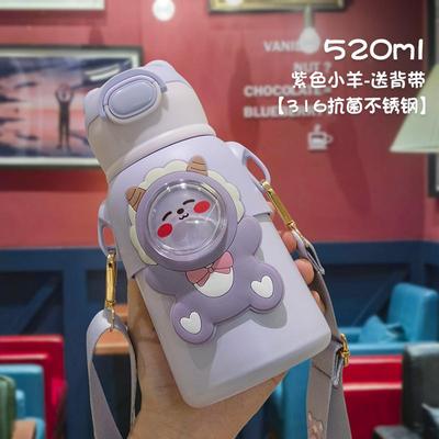 保温杯显示儿童水杯1到3岁吸管杯温度316不锈钢男女学生大容量水