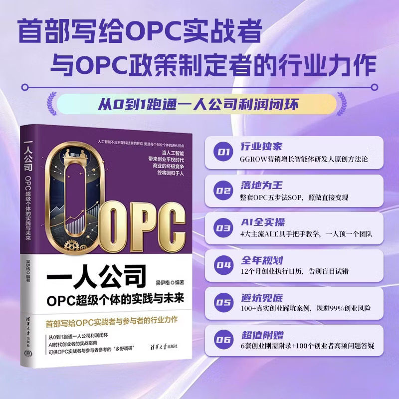 一人公司:OPC超级个体的实践与未来 从0到1跑通一人公司利润闭环平装实操指南版 首部写给OPC实战者与OPC政策制定者的行业力作