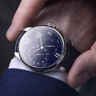 国表玩家&维杰豪兹原创星空手表男机械表自动时辰中文砂金石男表