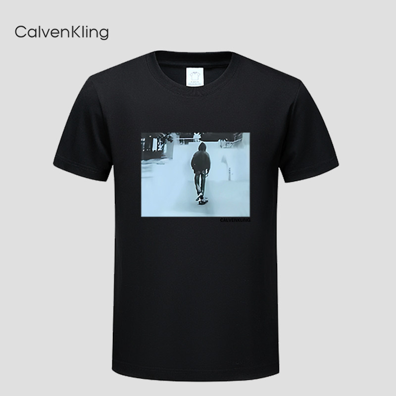 CalvenKling2024夏季新款纯棉百搭时尚潮流男女同款短袖T恤