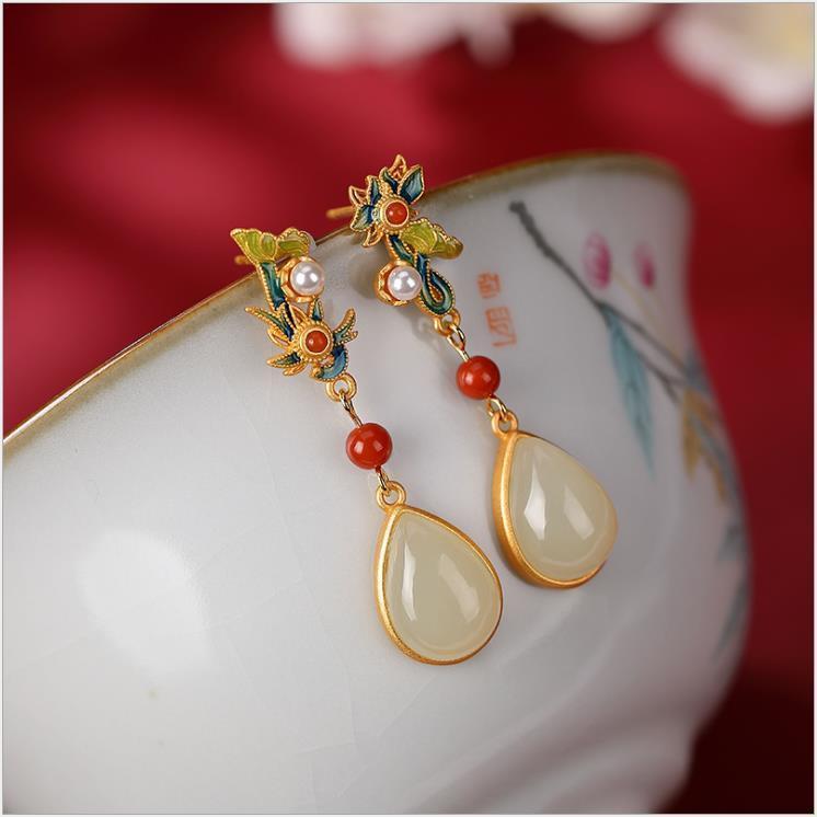 古法珐琅耳饰彩工艺景泰