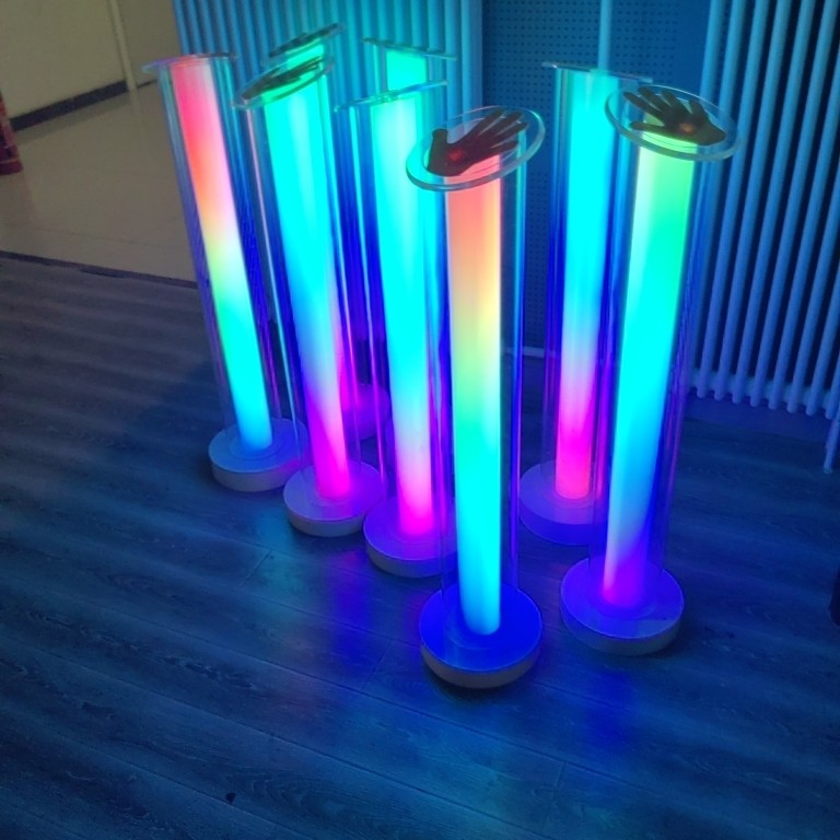 亚克力无线能量立柱开幕仪式庆典启动道具七彩发光手印立柱可定制