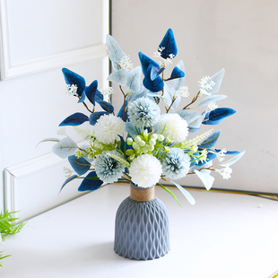 饰花塑料花艺摆件室内茶几餐桌绢花花束盆栽 假花仿真花摆设客厅装