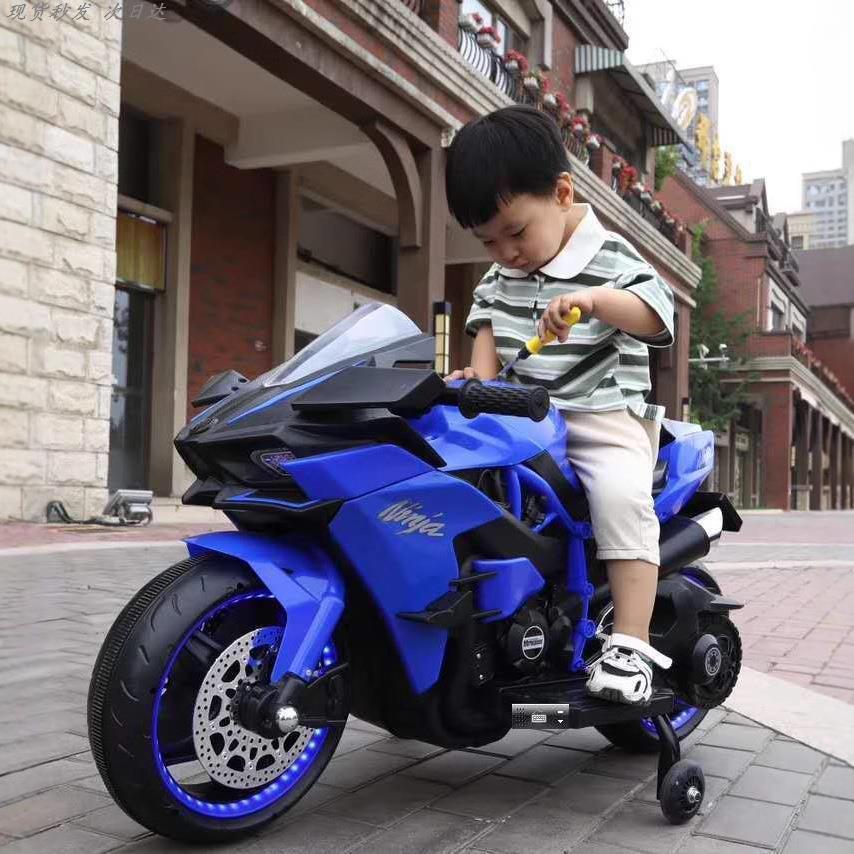 兒童電動摩托車兩輪三男女坐人