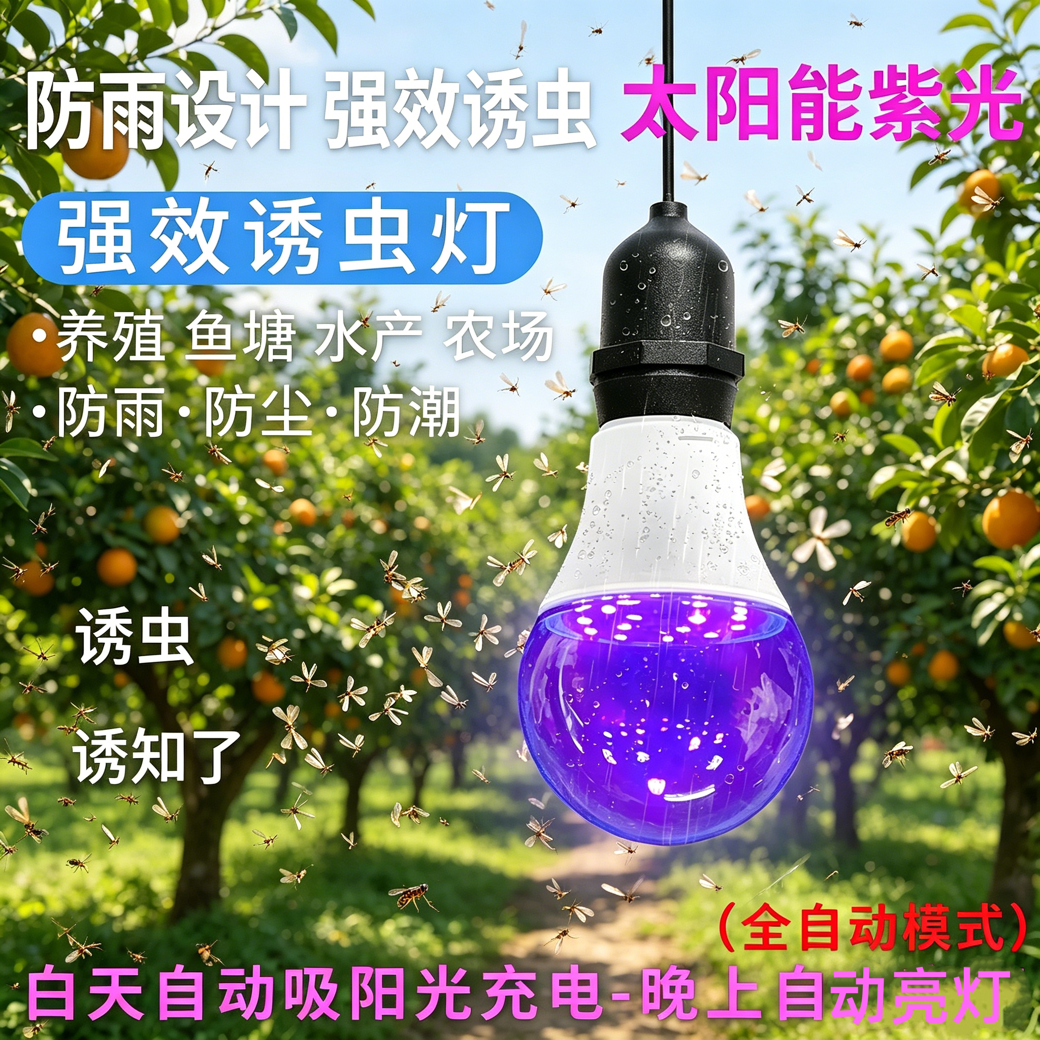 抓知了诱蝉神器诱捕专用灯诱虫灯