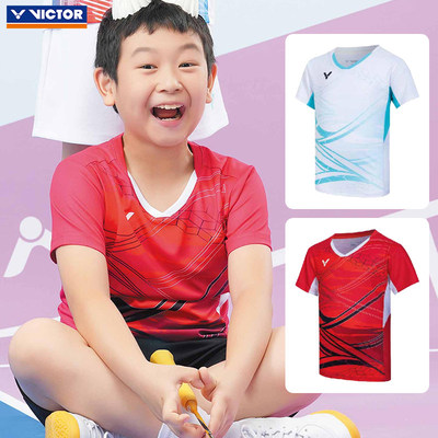 2026新品VICTOR胜利威克多羽毛球服运动短袖儿童青少年T恤T-62008