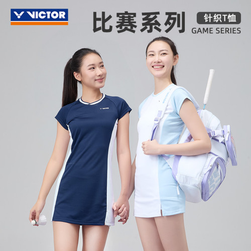 2026新品VICTOR胜利威克多羽毛球服女款运动套装T恤短裙KT-61304