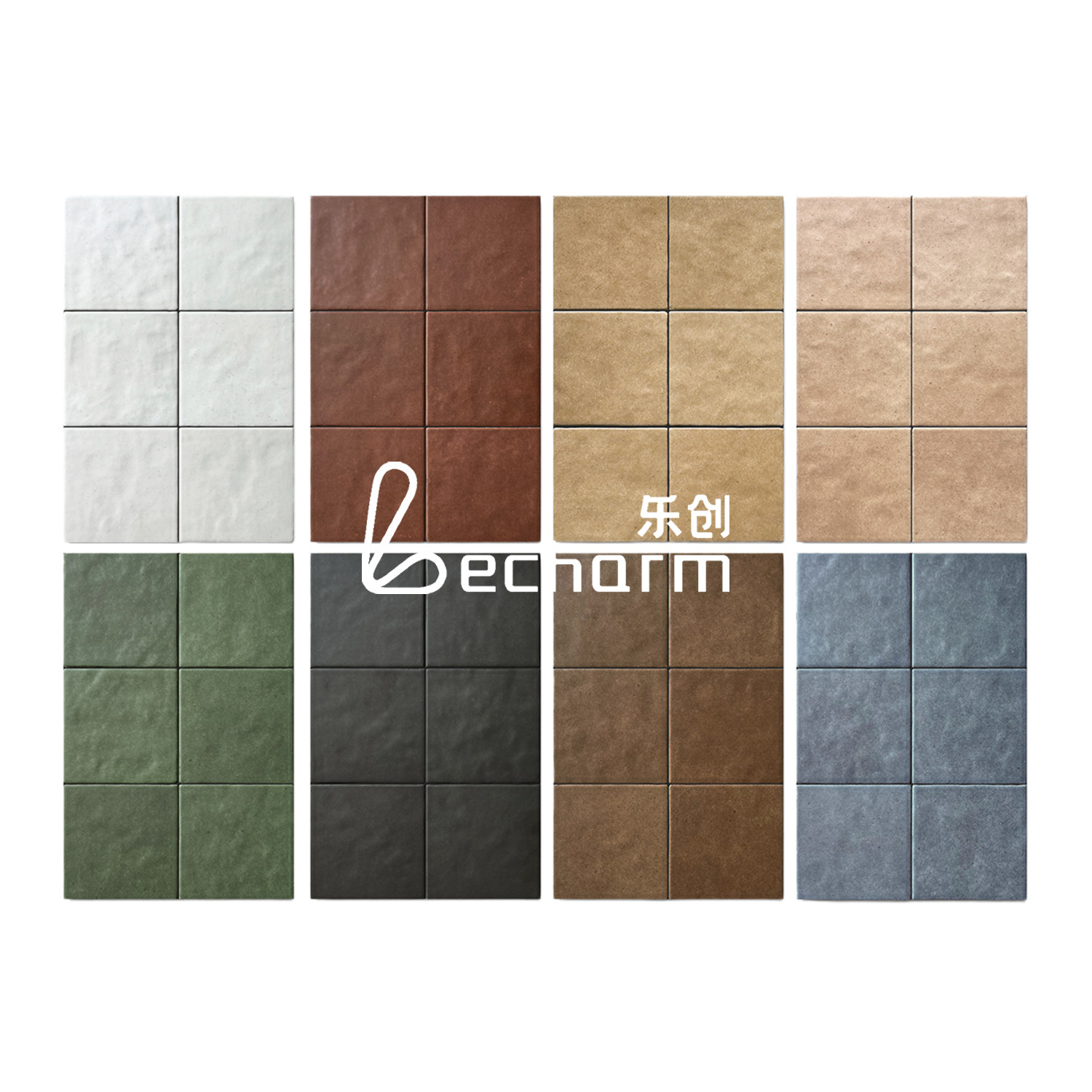 中古田园哑光仿陶土墙砖厨房浴室手工砖棕色小方砖门头吧台瓷砖