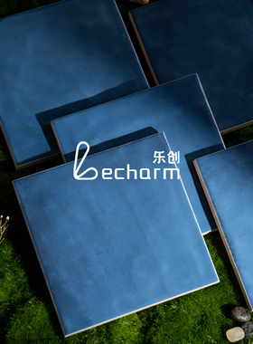 海洋蓝色渐变手工砖长条卫生间厨房墙砖吧台餐厅小方砖背景墙瓷砖