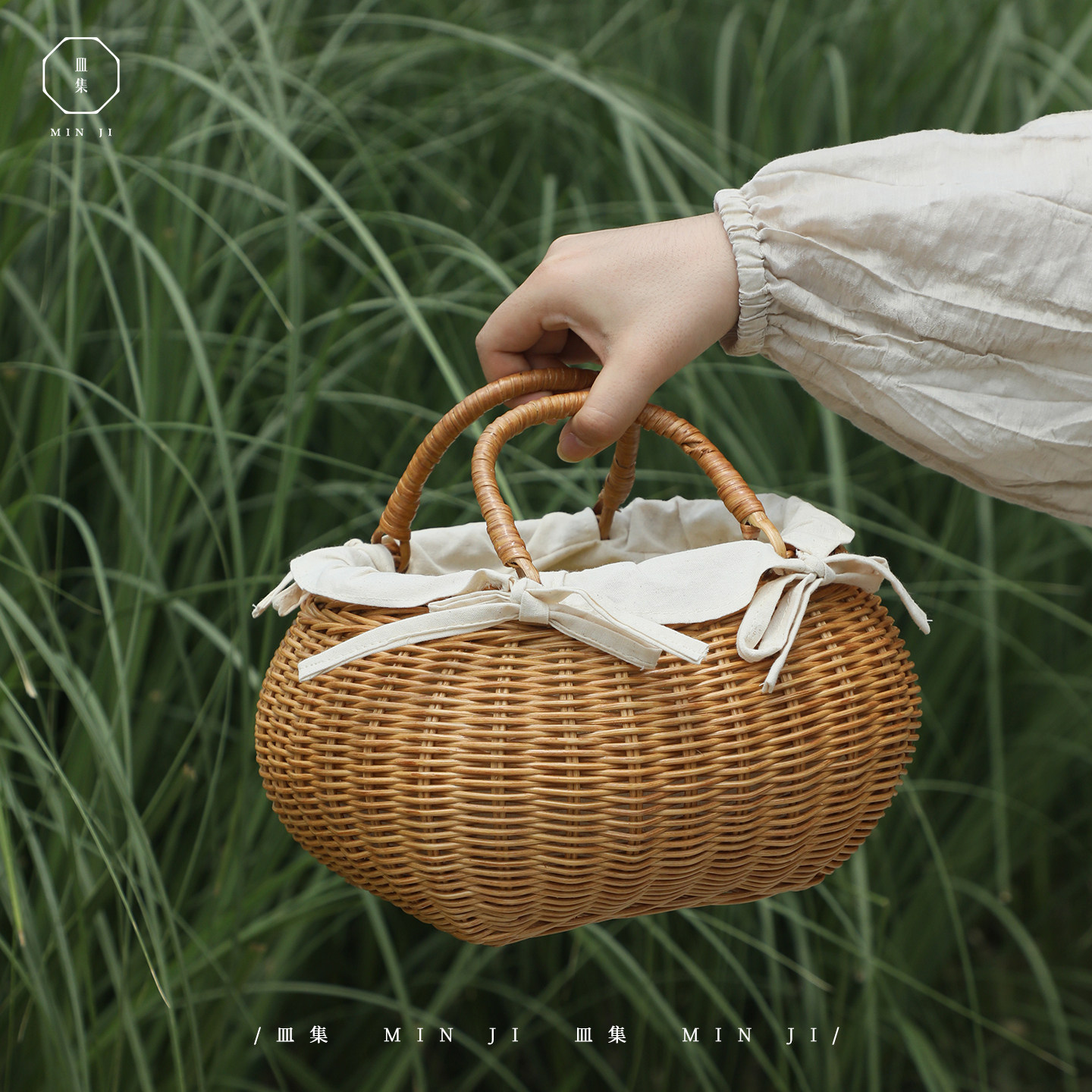 叕木皿集|圆胖篮\印尼真藤手工编织双手提收纳篮户外野餐水果提篮,收纳整理,其他收纳篮,淘宝优惠券,粉丝福利购,淘宝优惠卷