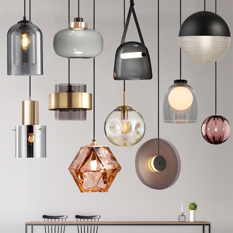 北欧餐厅吊灯三头个性创意玻璃吧台单头餐桌灯设计师现代简约灯具