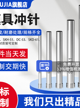 模具冲针SKH51高速钢加硬T型冲头0.8到10*60五金模具压孔非标定做