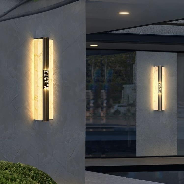 户外云石壁灯新中式庭院灯别墅入户大门柱子壁灯景观灯防水外墙灯