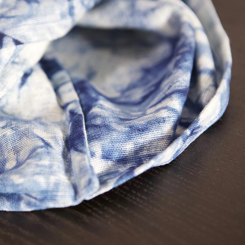 A947蓝染靠垫套手工植物染色棉麻坐垫套抱枕套中式文艺扎染家居手