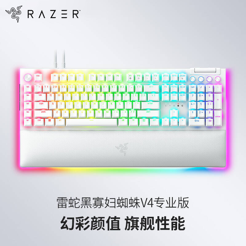 Razer/雷蛇黑寡妇蜘蛛V4专业版电脑游戏守望机械键盘幻彩灯光腕托