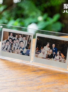 聚册宽幅拍立得wide相框亚克力展示砖摆台4寸卡砖展示架组合照片
