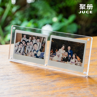 聚册宽幅拍立得wide相框亚克力展示砖摆台4寸卡砖展示架组合照片