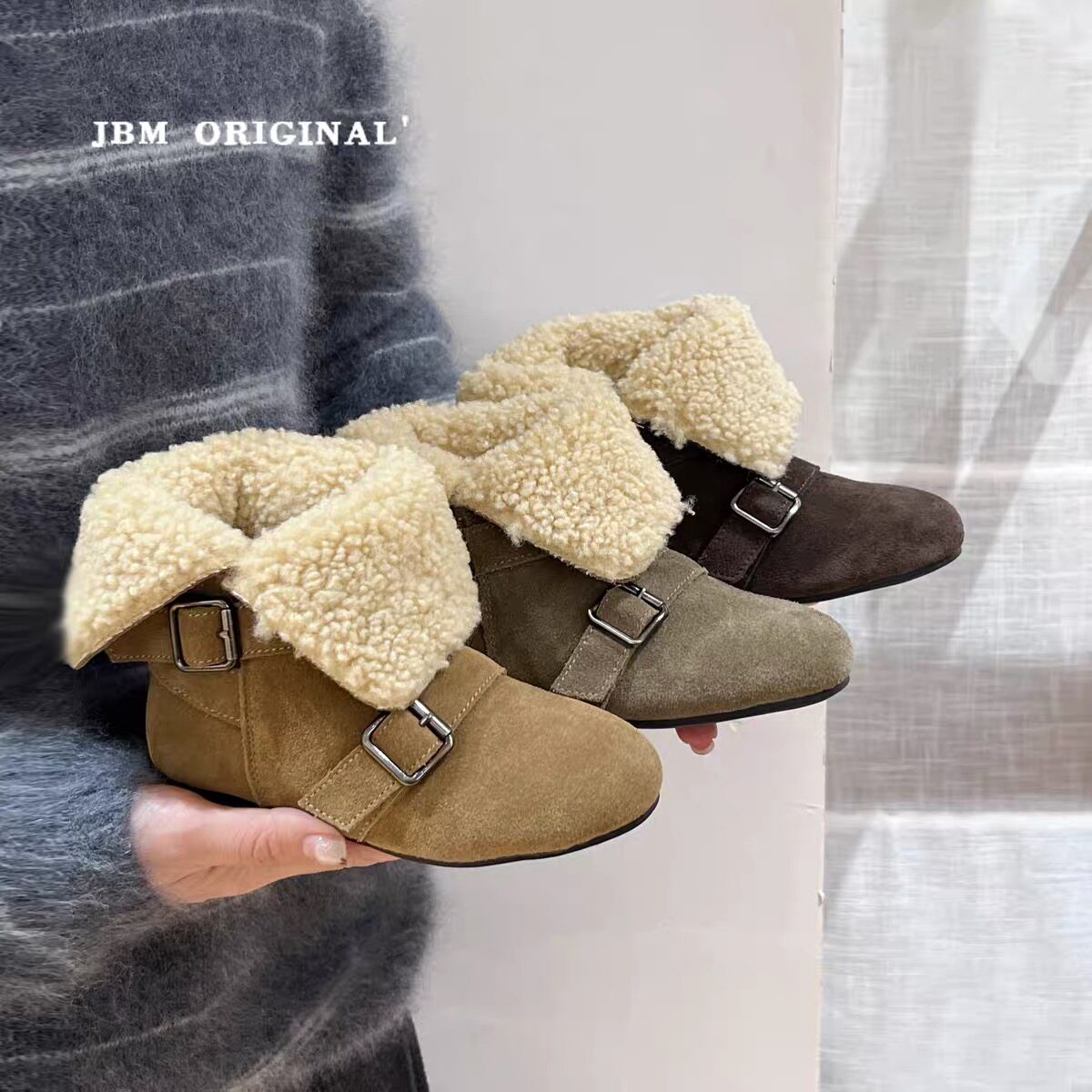 JBM.ORIGINAL JBM2026新款中大童百搭新款冬季童女童加绒儿童靴子