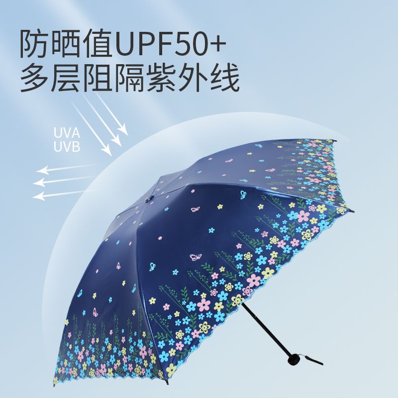 2026新款小巧超轻太阳伞防紫外线晴两用三折伞折叠便携防晒遮阳伞