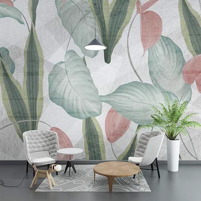 东南亚丛林大叶子高清壁画瑜伽馆泰式按摩馆背景墙纸墙布无缝壁纸,家装主材,定制壁画,淘宝优惠券,粉丝福利购,淘宝优惠卷