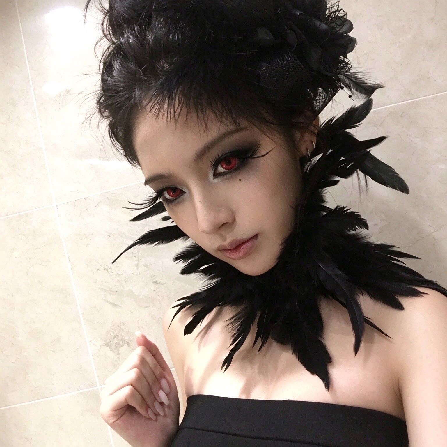 万圣节配饰黑暗乌鸦妆羽毛颈饰女生项链节日装扮cos搭配拍照道具