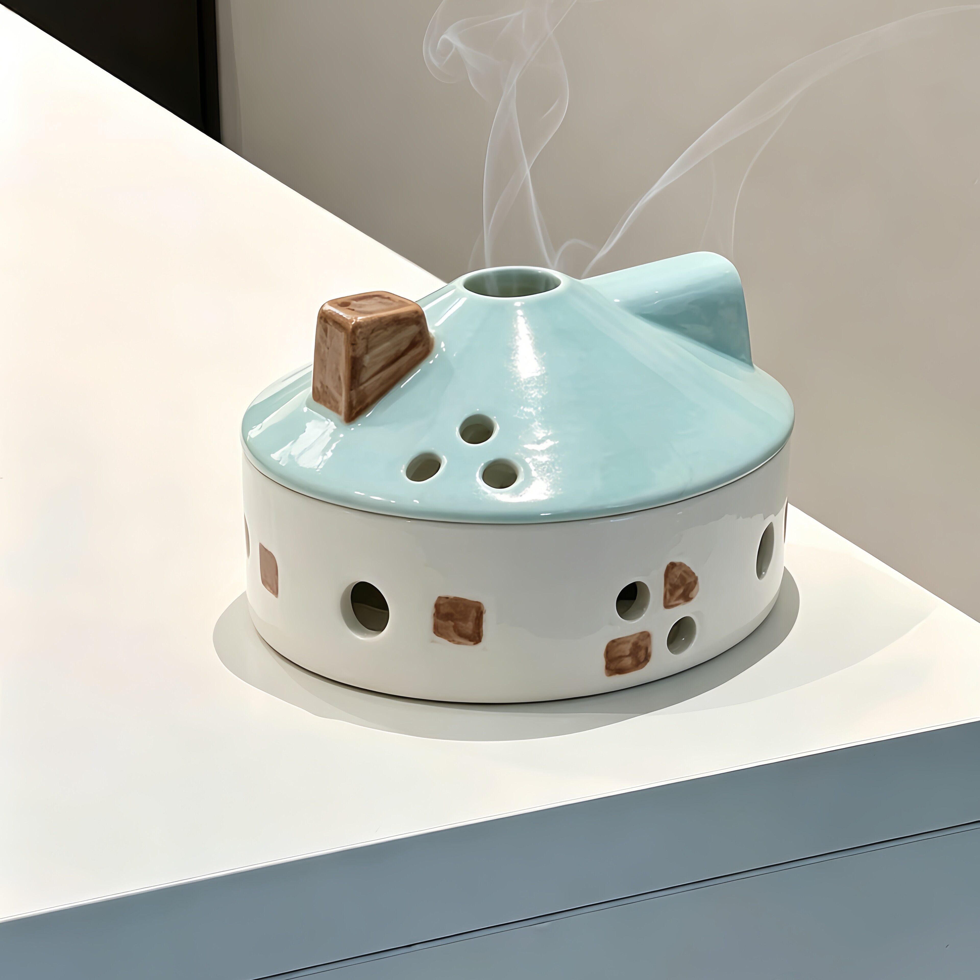 陶瓷可爱蚊香炉创意蚊香盒桌面摆件房屋接灰盘26新款自带分离器