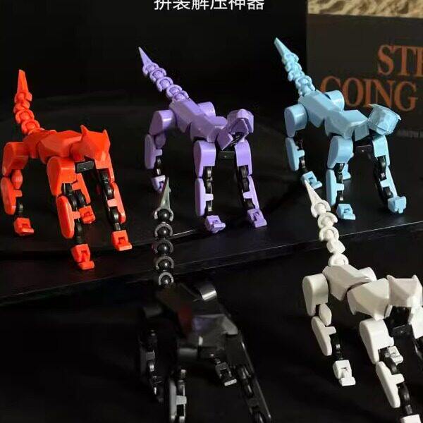 幸运人偶狗关节机器狗可动3D玩具狗第3代假人玩偶DIY全身解压神器