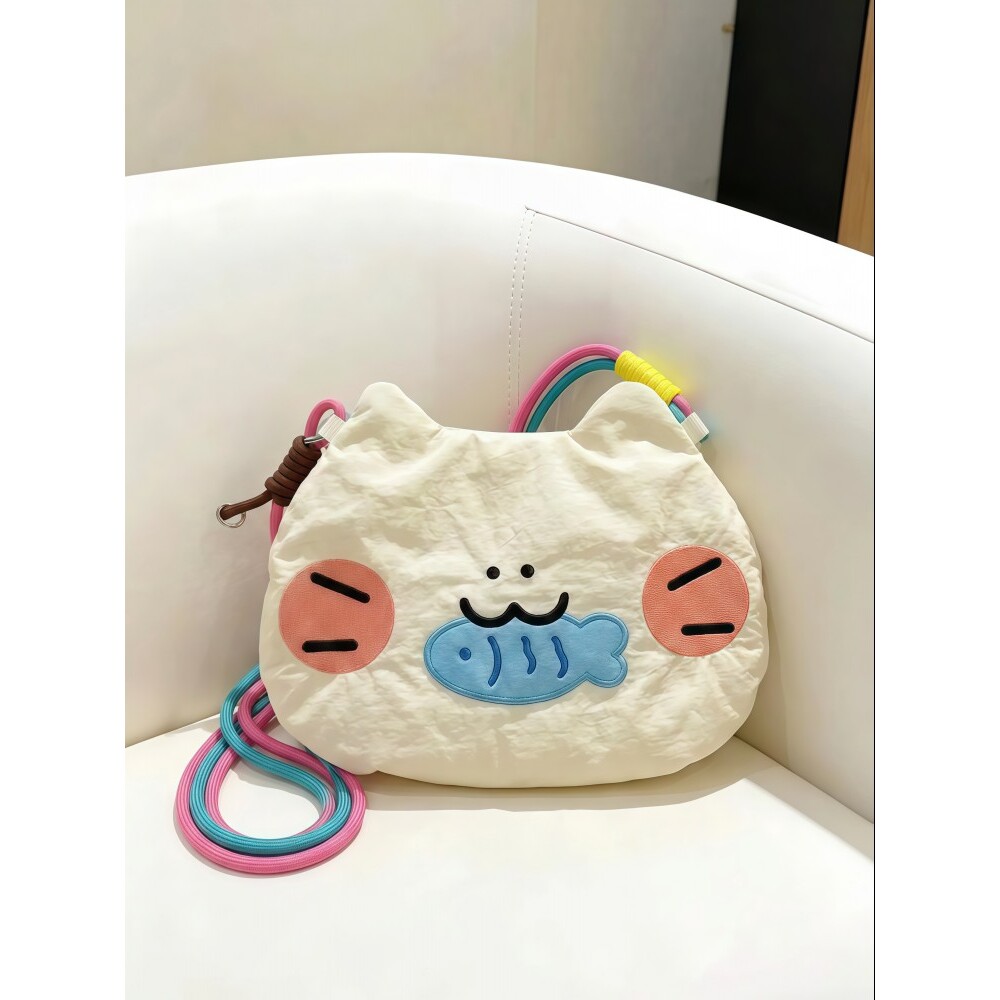 可爱猫咪斜挎包新款小众通勤轻奢款女士手机包轻便大容量单肩包