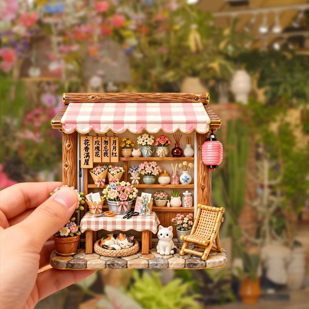 花香满屋树脂浮雕磁吸冰箱贴创意微观家具装饰品小礼品伴手礼