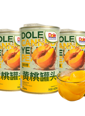 DOLE都乐混合型黄桃罐头425g水果罐头含梨汁整箱装砀山黄桃a