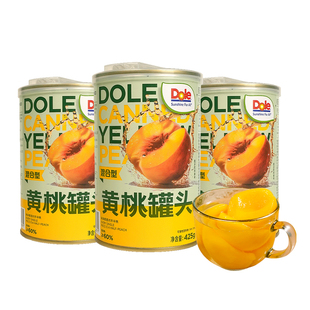DOLE都乐混合型黄桃罐头425g水果罐头含梨汁整箱装 砀山黄桃a