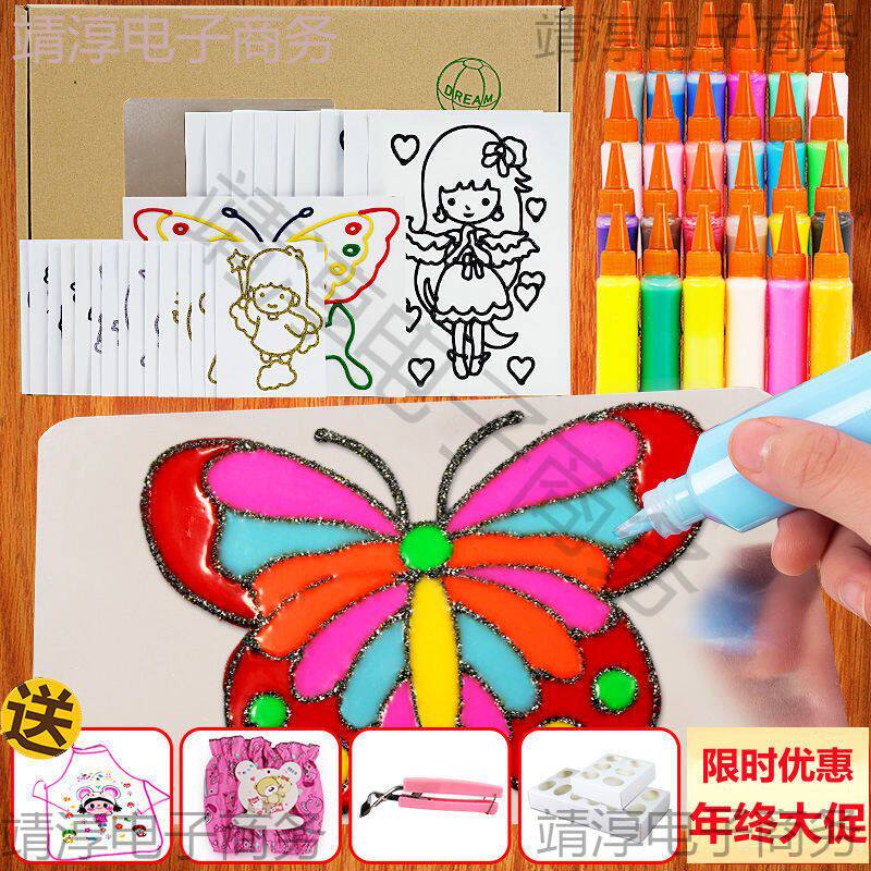 胶画烤画烤儿童胶贴画烤画胶烤画儿童颜色涂料烤diy涂料厂家