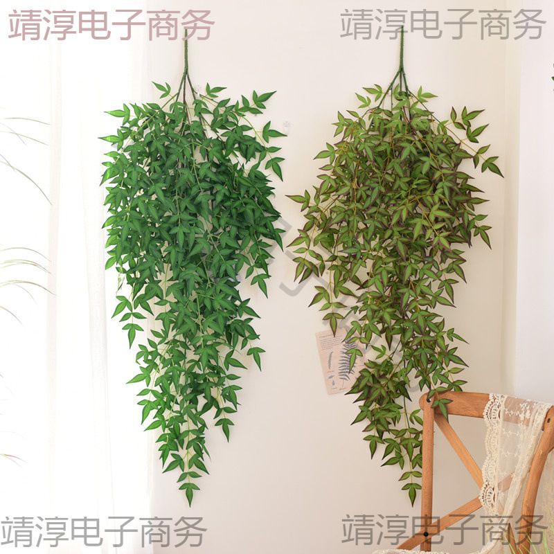 绿植物花藤缠绕绿叶客厅空调管道藤条背景墙森系装饰壁挂遮挡