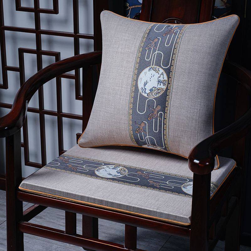 新中式椅子坐垫冬夏两用可拆洗加厚海绵垫红木沙发钉制乳胶垫