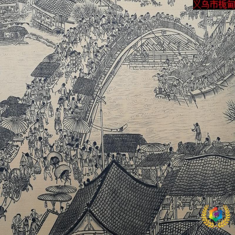 ?直供fl珍藏版国画清明上河图装饰画装裱卷全字画壁画卷轴工艺人