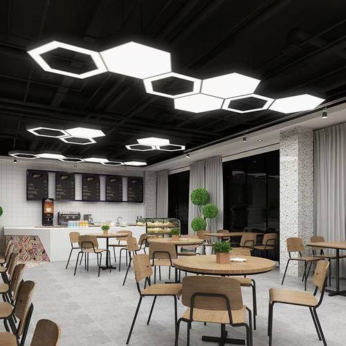 工业风LED吊灯现代异形吸顶装饰灯可拼搭圆形六边形Y形