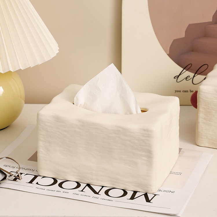 ins创意纸巾盒客厅轻奢风抽纸盒感家用茶几陶瓷餐巾纸盒